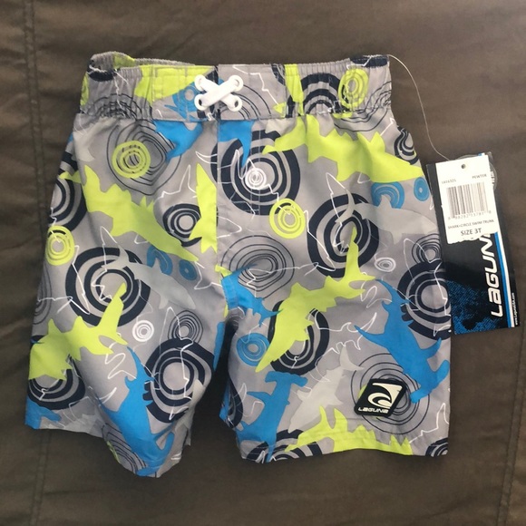 NWT Laguna Boys Shark Swim Trunks shorts 🦈🏄‍♂️ - Picture 1 of 5